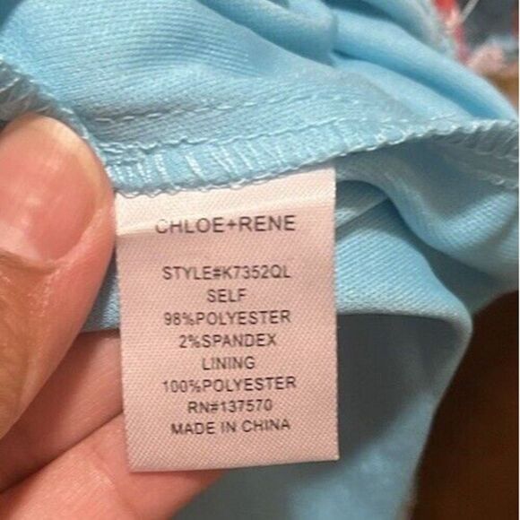 Chloe+Rene Floral Polka Dot Dress Size Small Teal Pink Yellow - Picture 4 of 5